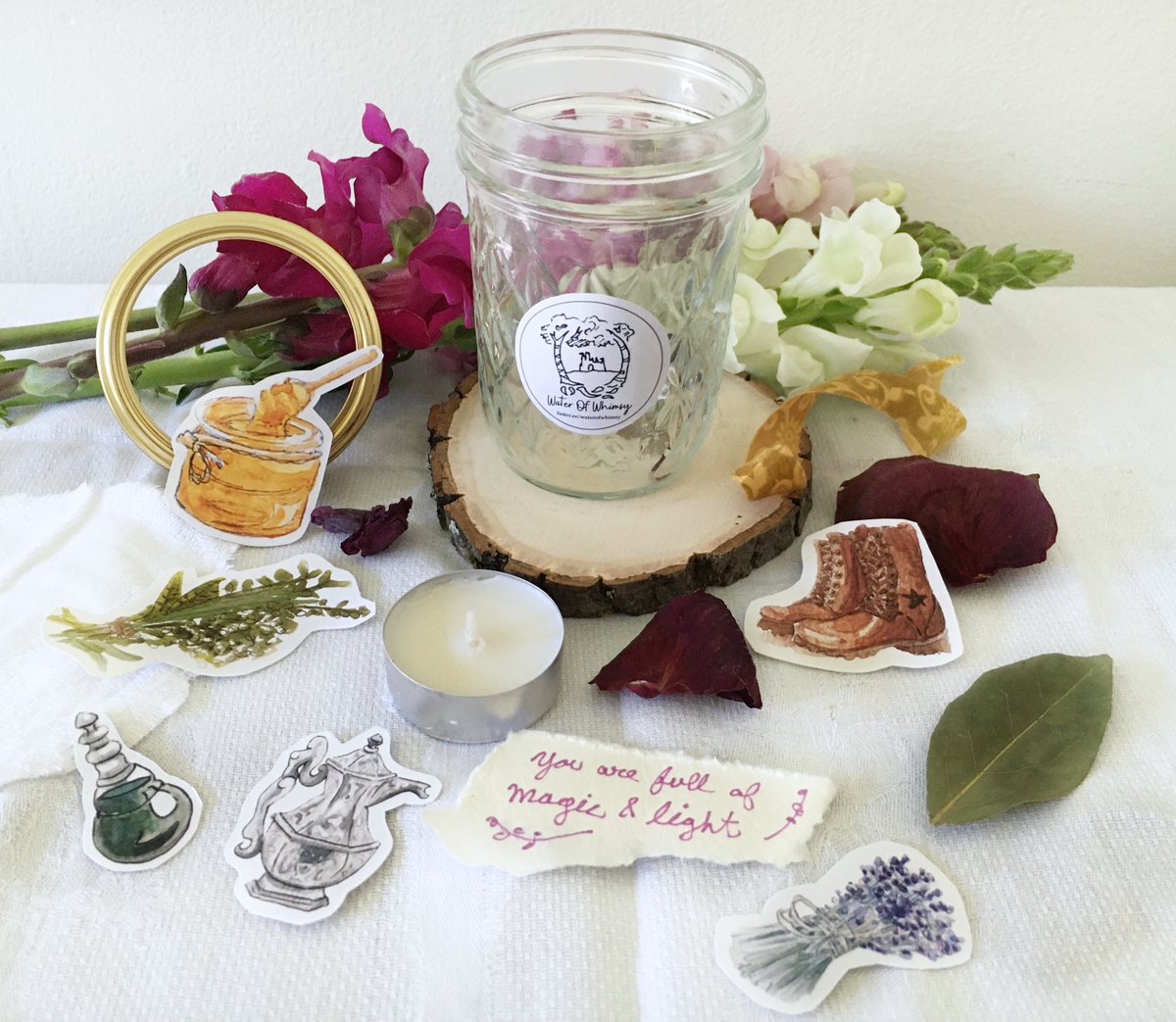 waterofwhimsy's tweet photo. The Jar of Whimsy surprise pack will add a magical boost to all your meditation, spellcasting, and journaling sessions. Check it out: https://t.co/DBxZJ3Dmj3
.
.
#etsyshop #surprise pack #witchybox #stickerartist https://t.co/J7ZVdNP9VP
