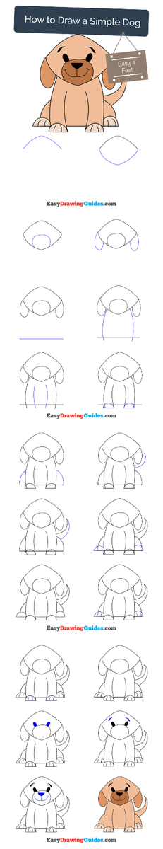 easydrawinguide's tweet image. Simple Dog Drawing Lesson. Free Online Drawing Tutorial for Kids. Get the Free Printable Step by Step Drawing Instructions on bit.ly/2Sy8ktO . #SimpleDog #Dog #LearnToDraw #ArtProject