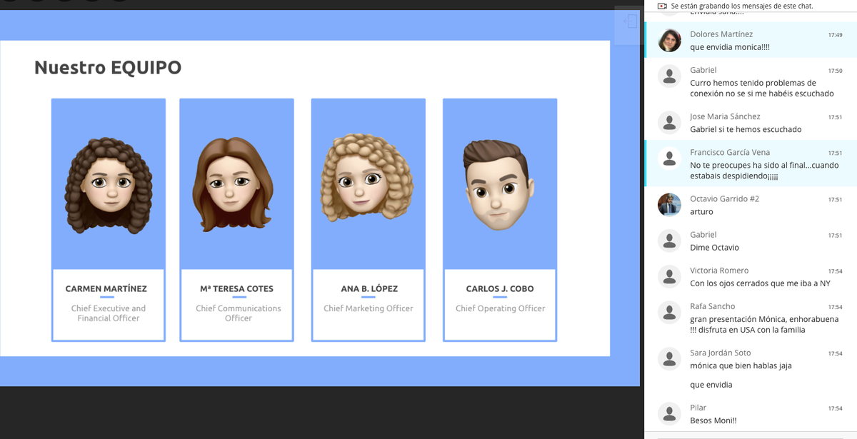 Carmen Martínez García, María Teresa Cotes Palomino, Ana Belén López García, Carlos Javier Cobo Ceacero o Manuel Uceda Rodríguez participan como #coworkers con "𝐄-𝐜𝐢𝐫𝐮𝐥𝐚𝐫". En estos momentos presentan su proyecto en el #demoday