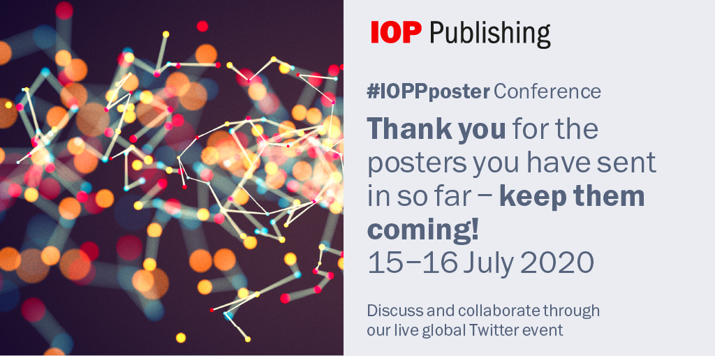 IOPPublishing's tweet photo. Thank you to those of you tweeting in your #IOPPposter today! We hope everyone can RT and comment as much as possible to support these fantastic scientific findings! https://t.co/9fyI5o3UGa #STM #TwitterConference #research https://t.co/Z4yN3QLGWb