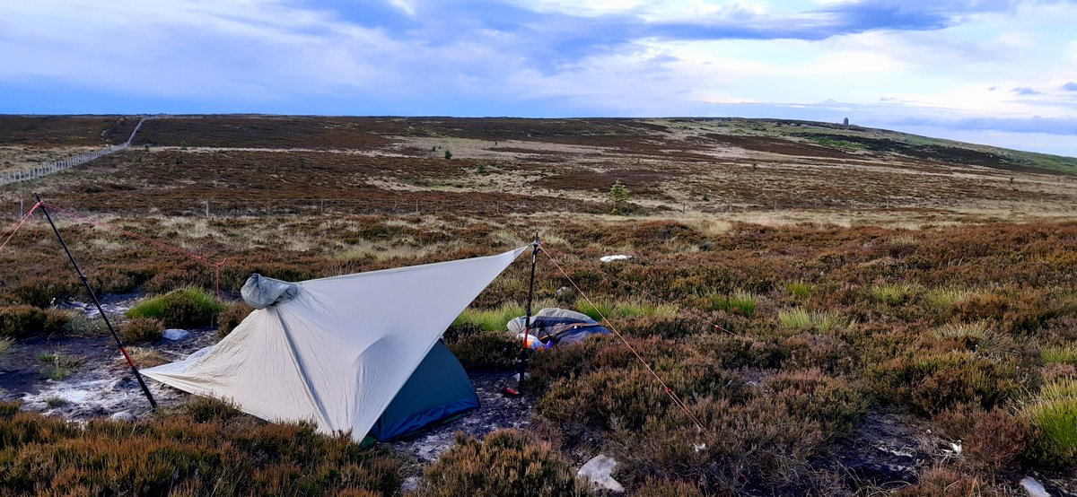 I slept for a few hours by a crag south of Padon Hill where a Peregrine hunted. It lashed it down and I was grateful for my  @orgear Stargazer Bivy and  @rab_equipment poncho tarp that kept the rain off. Also a shout to  @seatosummitgear for the comfy, ultra light insulated mat.