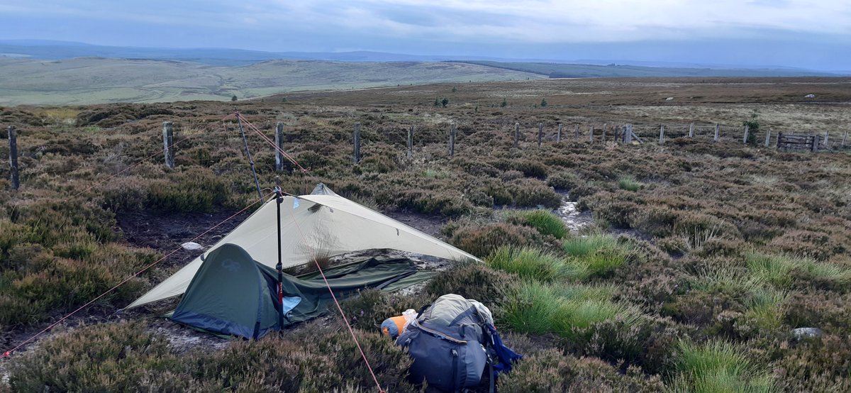 I slept for a few hours by a crag south of Padon Hill where a Peregrine hunted. It lashed it down and I was grateful for my  @orgear Stargazer Bivy and  @rab_equipment poncho tarp that kept the rain off. Also a shout to  @seatosummitgear for the comfy, ultra light insulated mat.