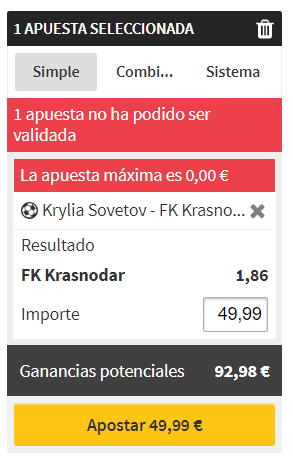 LoMasVendidoen's tweet photo. @Winamax_Espana Sigue sin dejarme hacer la apuesta. https://t.co/1KLY0xiPKC