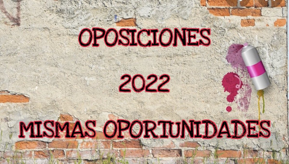 Olga300176Olga's tweet photo. Mismas oportunidades para todos los opositores. #VotaMaestros2022 https://t.co/wf0bvGRPvl