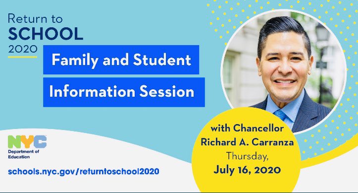 PS147K's tweet photo. Be sure to ☑️ out: 
Want to learn more about @NYCschools plans for the 2020–21 school year? Attend our virtual citywide Information session for students and families on Thursday, July 16, 2020 from 6:30-7:30 PM with @DOEChancellor Carranza. Register now: https://t.co/rcCZhT6iiY https://t.co/apJDdiNUrr