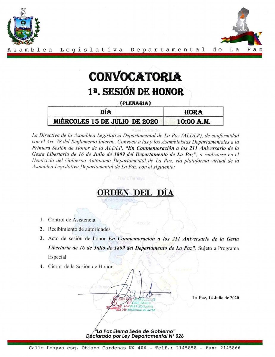 claubravot's tweet photo. El MAS cortó micrófonos y cámaras y dejaron que el PRÓFUGO DE LA JUSTICIA esté en SESIÓN DE HONOR #LaPaz
Como consta en imágenes, abandonamos denunciando ésta OFENSA a los PACEÑOS. No seremos ENCUBRIDORES de un DELINCUENTE! #ElMASnuncaMÁS
LA PAZ #CunaDeValientes #TumbaDeTiranos https://t.co/UaEQv4L91b