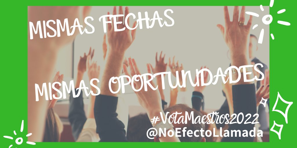 NoEfectoLlamada's tweet photo. Ya es hora de decir SÍ a las oposiciones de infantil y primaria en la misma fecha que el resto de comunidades. Los maestros no se merecen esta incertidumbre. #VotaMaestros2022 https://t.co/RkWOLhvo18