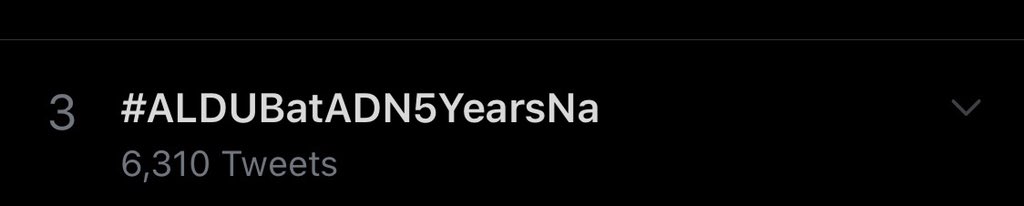 Ms_Maiden07's tweet photo. Hello, old friend! Back at the trendlist, I see. Ang bilis! 😊

 #ALDUBatADN5YearsNa https://t.co/QOC5573NyJ