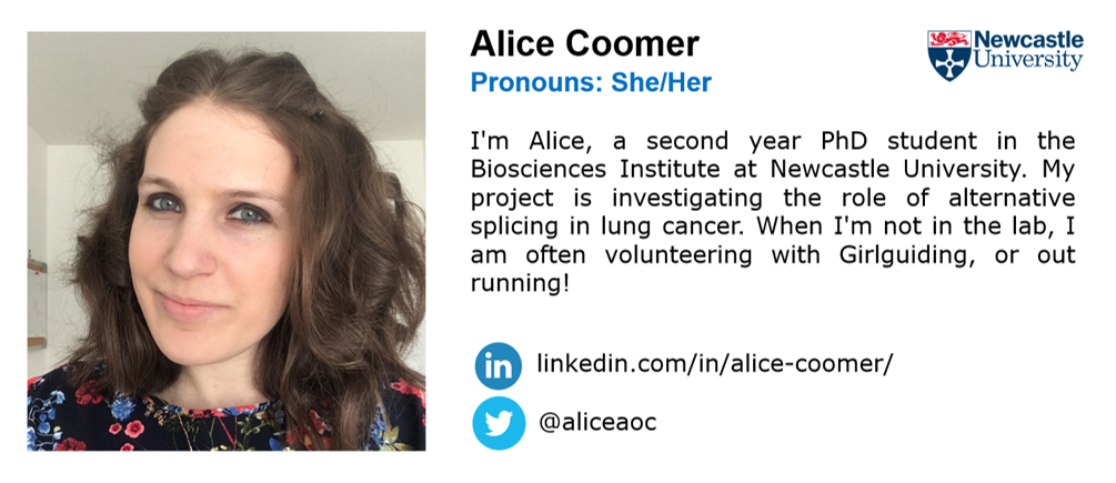 Also from  @UniofNewcastle is Alice, who is currently in her 2nd year of her PhD!