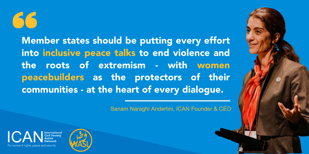 whatthewomensay's tweet photo. During @UN_OCT #VirtualCTWeek ICAN Founder & CEO @sanambna offered a number of recommendations to the @UN & its Member States on #CivilSociety, #Women and bringing an end to #ViolentExtremism.
For the full statement: https://t.co/TFp7tK0dur
#UNiteToCounterTerrorism https://t.co/gA4mI3Sbmi
