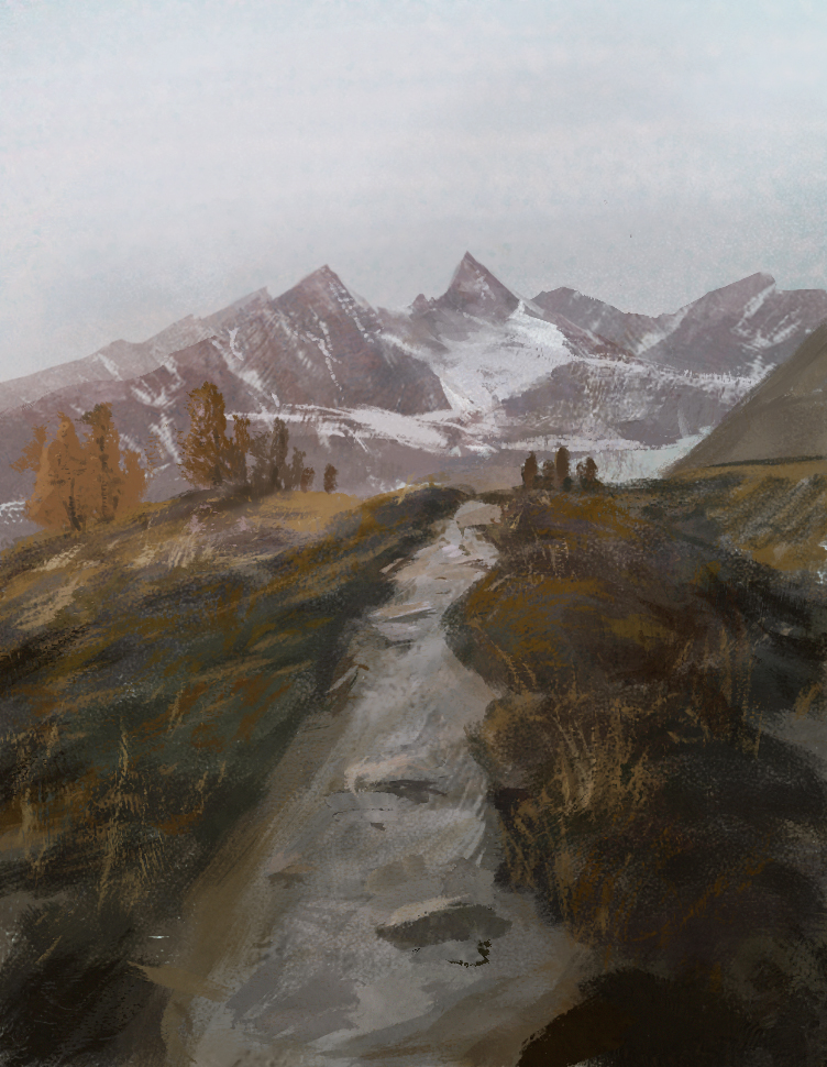 Another doodle
#art #sketch #digitalpainting #warmup #colorandlight #sketchaday #mountains