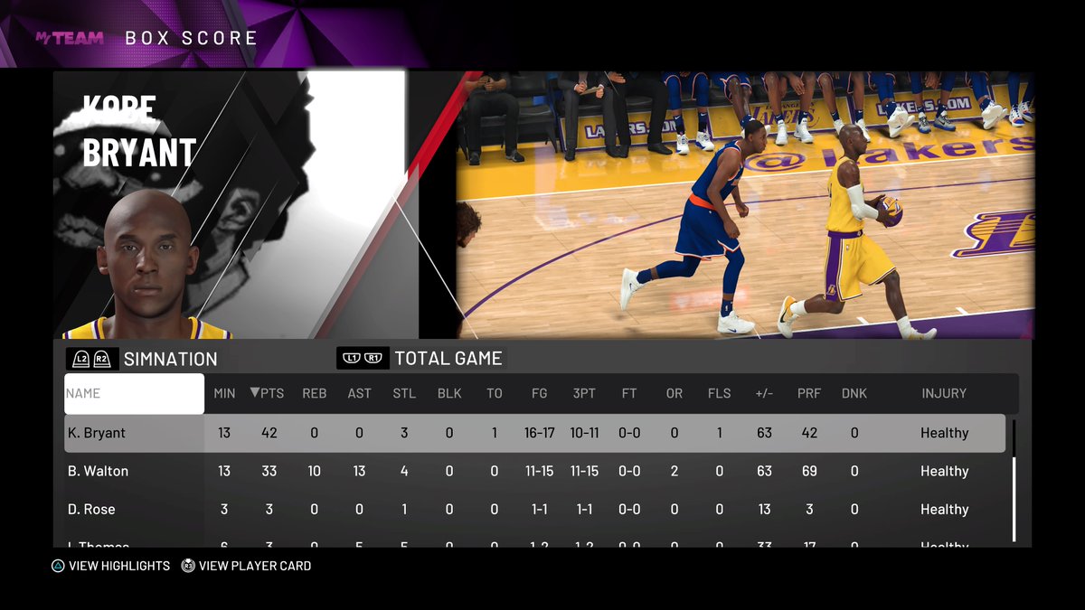GregS1981's tweet photo. Evoing Kobe and Walton in 3 minute qtr games. Easy work #PS4share https://t.co/edy7LajXwJ