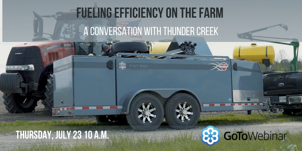 Join <a href="/ThunderCreekEq/">Thunder Creek Equipment</a> next Thursday, July 23 at 10 a.m. for an in-depth walkaround of our latest on-farm fueling innovations, discussion about pre- #harvest20 promotions, and a Q&amp;A with Territory Sales Manager Steven Ile.

Register here: attendee.gotowebinar.com/register/81671…