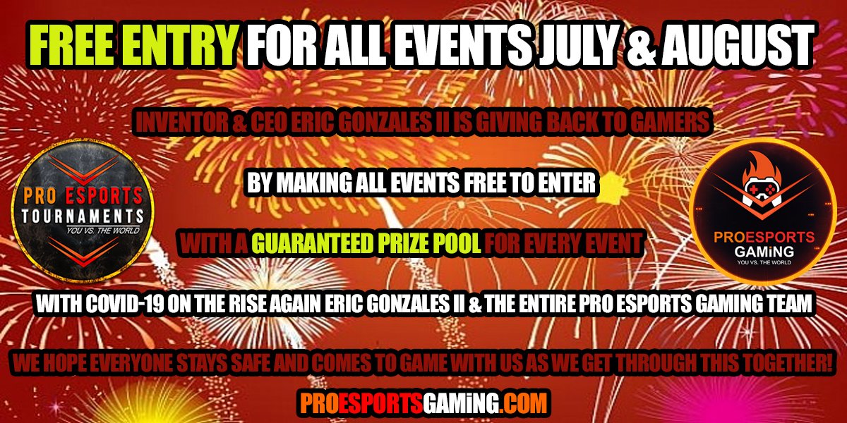 gmronline's tweet photo. Just a reminder due to Covid-19 all https://t.co/KibQzZrNC4 Tournaments ARE FREE for the month of July &amp; continue to remain FREE through August! Play games &amp; WIN money! Free to Register! Make sure to check the tournaments tab on the site! Contact @JayHabanero for info #eSports https://t.co/VxAa9qtKY8