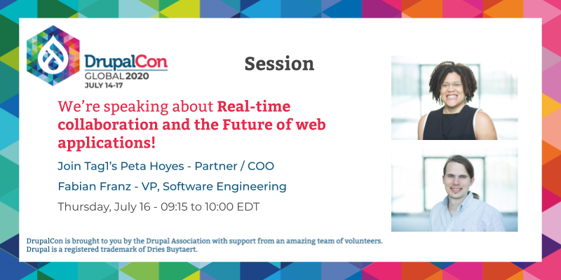 tag1consulting's tweet photo. Join @petahoyes & @fabianfranz for a discussion about teamwork using collaborative real-time editing and where #Drupal fits at #DrupalCon
https://t.co/xy3F7ZN4Gr
#beyondDrupal #bigideas #editorexperience #DrupalConGlobal https://t.co/qEwnyovOGQ