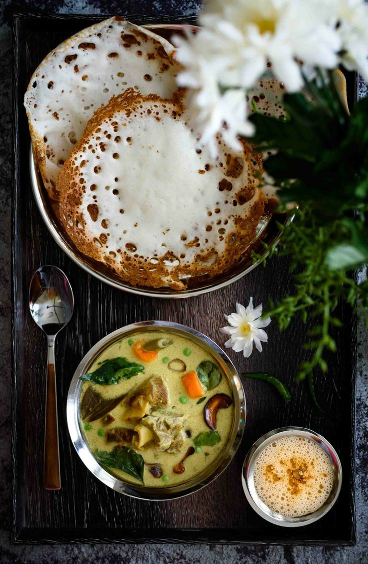 Appam stew and puttu