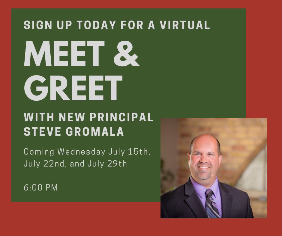 berlinschools's tweet photo. BMS Principal Steve Gromala has scheduled some “Virtual Meet and Greet” opportunities for students and parents. Each session will be conducted using Zoom with 25 families per session on Wednesdays July 15, 22, and 29 at 6 PM. https://t.co/KvtmtUSXBx https://t.co/Os2qAAxOJ2