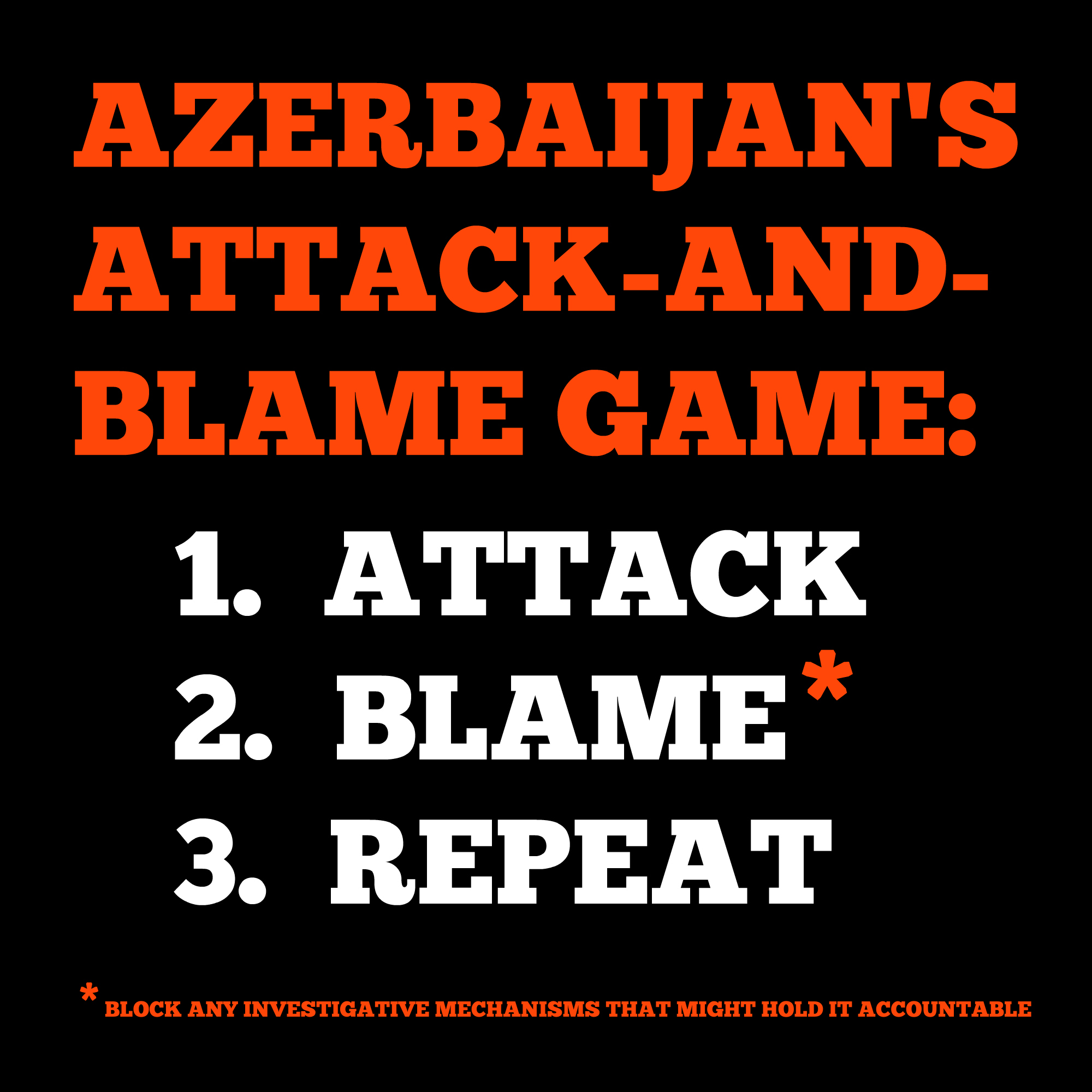 Anca Azerbaijan S Attack And Blame Game 1 Attack 2 Blame 3 Repeat Block Any All Investigative Mechanisms Gunfire Locators Observers Etc That Might Hold Baku Accountable Stop Aliyev S Cycle Of Violence T Co J0xnq5eccq Anca Azerbaijan S Attack And Blame Game 1 Attack 2 Blame 3 Repeat Block Any All Investigative Mechanisms Gunfire Locators Observers Etc That Might Hold Baku Accountable Stop Aliyev S Cycle Of Violence T Co J0xnq5eccq