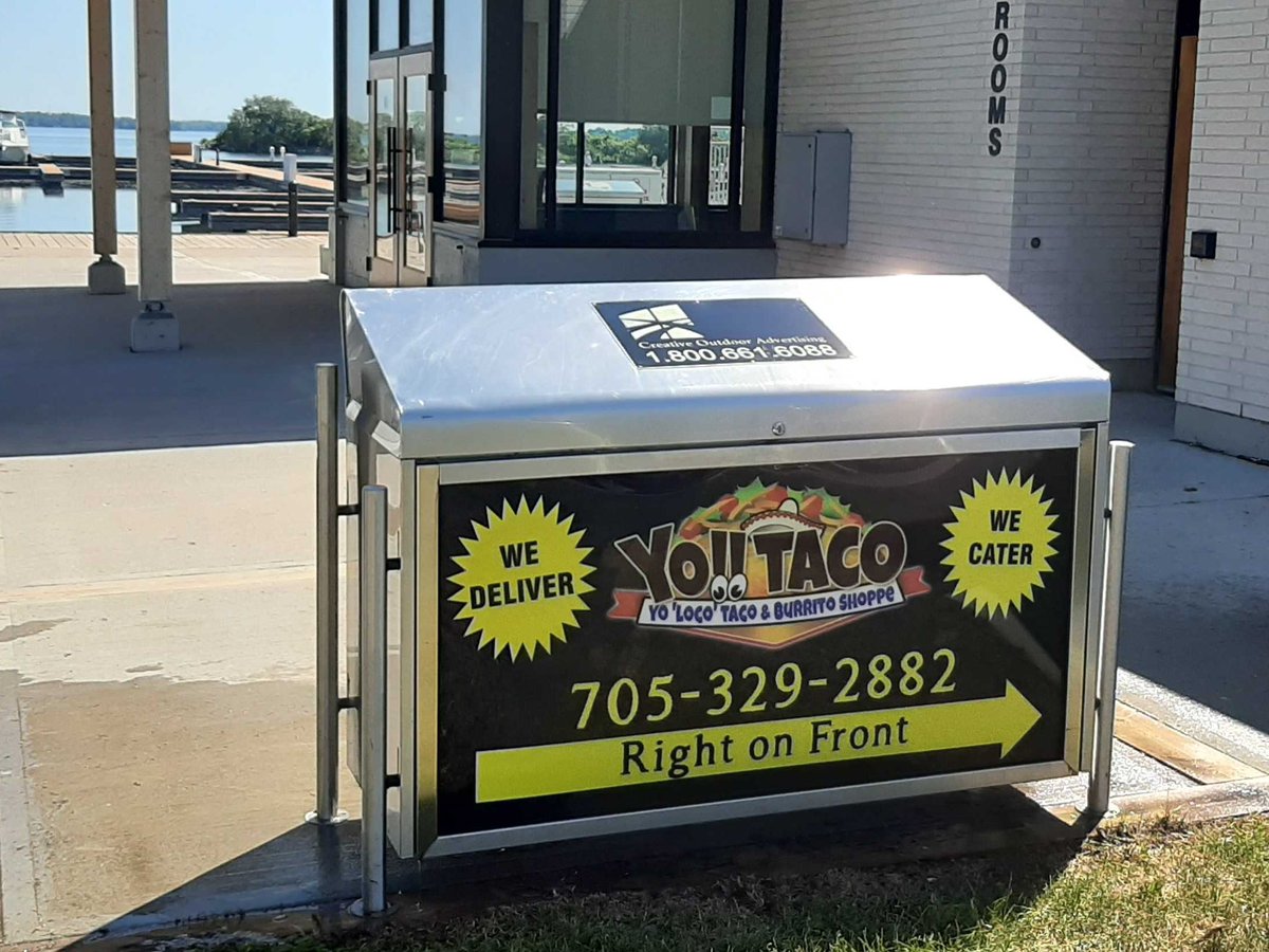COASigns's tweet photo. In QUESO you were wondering, it's #TacoTuesday! Stop by Yo Taco in Orillia and grab your tacos to go and enjoy them at the picturesque waterfront!
#BenchAdvertising #BinAdvertising #OOH #COASigns #BenchAds #Advertising #Signs #WeLoveOurClients #Orillia #LakeSimcoe https://t.co/jDh8FTIqjo