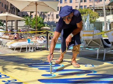 Love is Love is Love @tmac69000 is the best at creating beauty in unexpected places 🎨 Take a peek at his latest masterpiece next time you're poolside #loveislove #onlyatthemiramar #santamonicaart