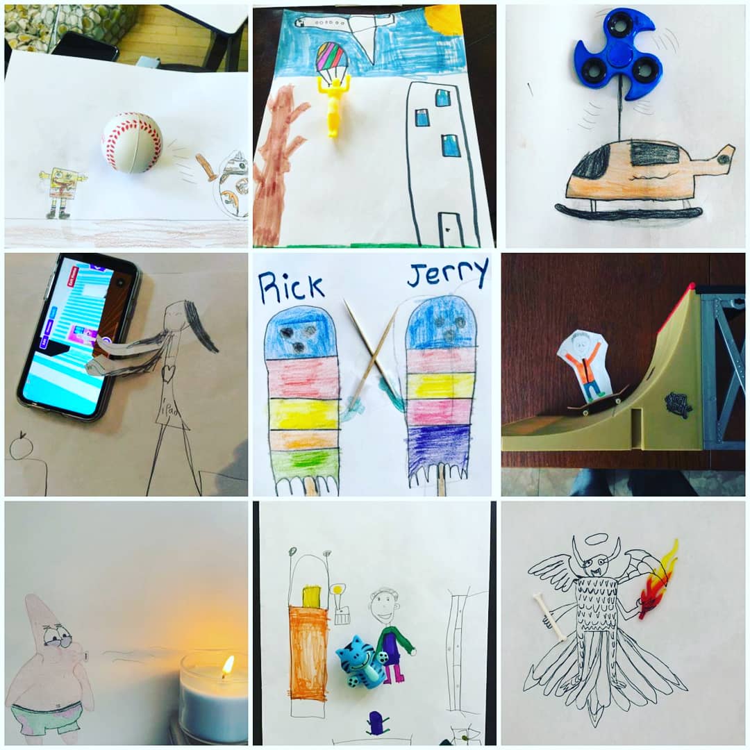 KCSMatters's tweet photo. For #ThrowBackMonday, here are some really cool Grade 6 drawings in response to the art challenge to create something using the theme "There's an Object in my Drawing!" #KCSAtHome #KCSArts #ThinkCreatively #RespondWithAweAndAppreciation https://t.co/3Llmkm3MzG