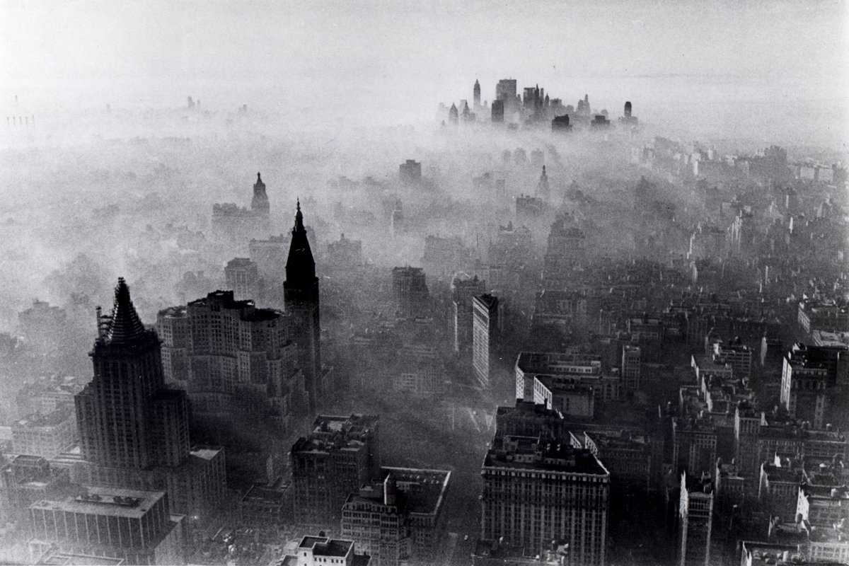 The Art of Album Covers..A Neal Boenzi photo of the smoggiest day in New York's history, the air pollution is estimated to have killed at least 169 people. The Smog covered the city from Nov 23 to 26, 1966..Used by Vampire Weekend on Modern Vampires Of The City, released 2013