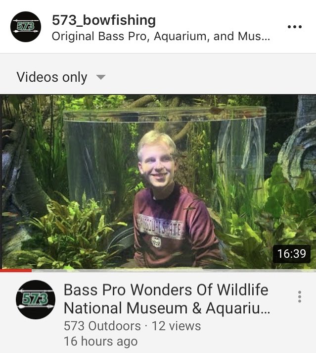 573_bowfishing's tweet photo. Funny video we did a while back. Alex wasn’t able to make it down to Springfield, so Treaver filmed himself checking out the Bass Pro Wonders of Wildlife exhibit. There are some...interesting...jokes in there along with some cool creatures, so make sure to check it out. https://t.co/VoWTUPMGUM