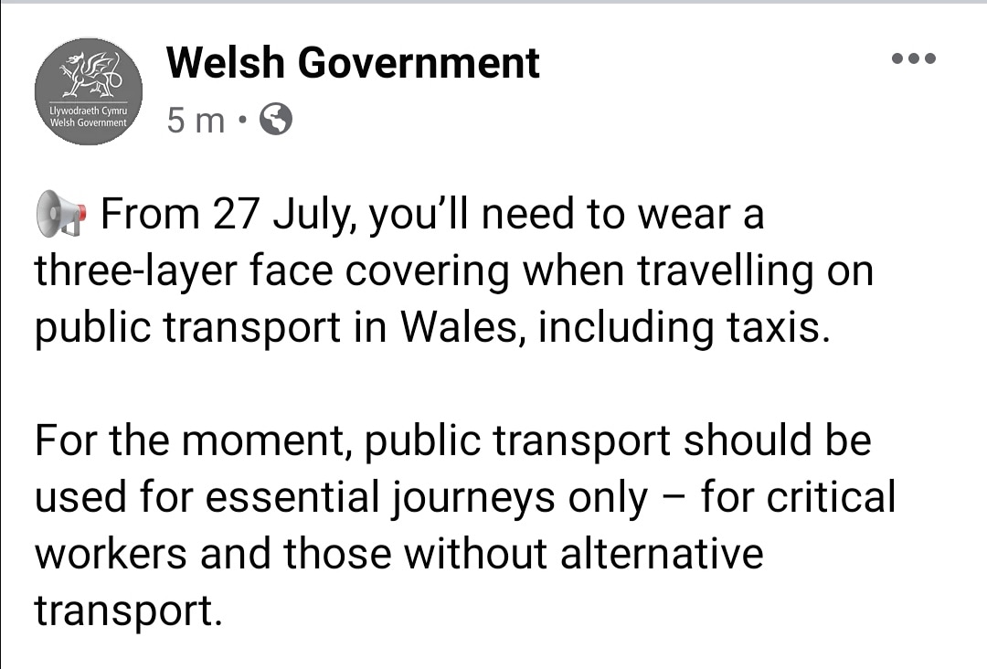 MetlabP's tweet photo. ⚠️ As in England, From the 27th July you are  required to wear a three-layer face covering 😷 when travelling on public transport 🚇🚉🚕🚃

Get yours now from https://t.co/UIAjsSoa0G with free next day delivery 🆓🚛

#PPE #socialdistancing #lockdownchanges #facecoveringsrequired https://t.co/vNjnIbk1cu