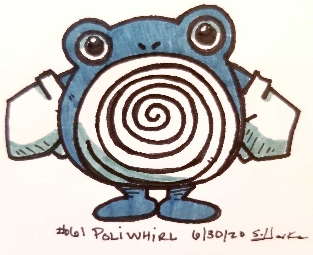 Reverrii_Pixy's tweet photo. #DrawEveryPokemon
061 #Poliwhirl
#Pokemon β’ #PokemonArt β’ #TraditionalArt β’ #Drawing https://t.co/WSGk58yQrG