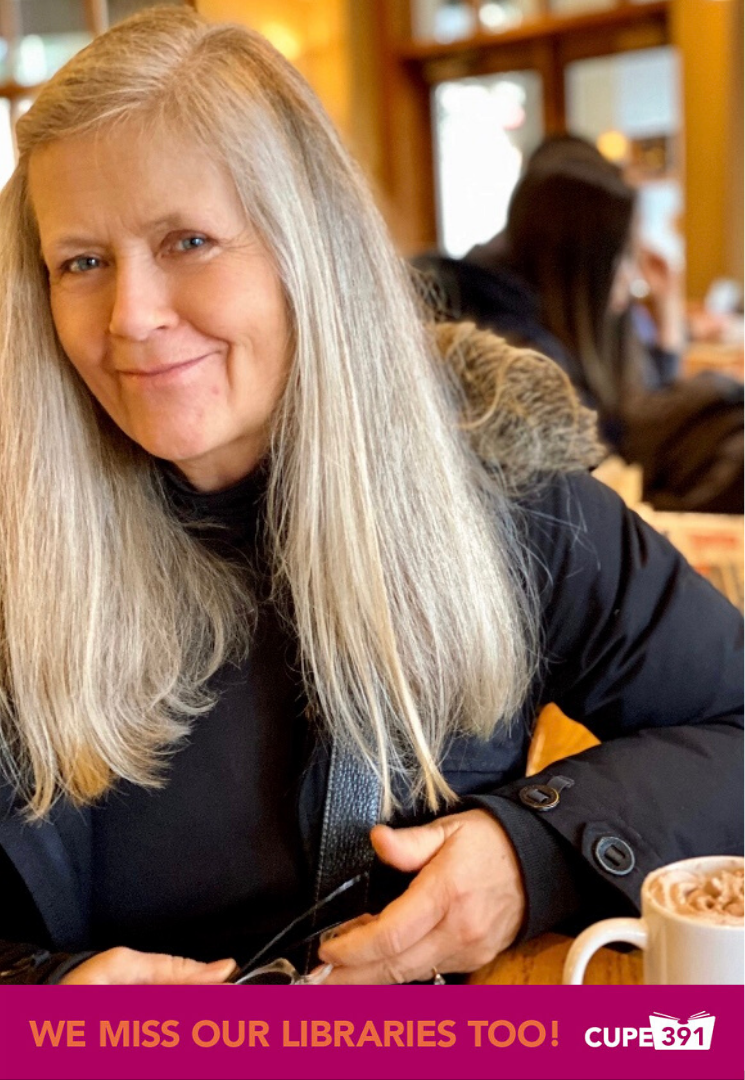 CUPE391's tweet photo. We are sharing messages from our CUPE 391 members who want to let you know what they’ve missed most about working at Vancouver Public Library.
Today, meet Jane!
#wemissourlibrariestoo #vancouver #vancouverpubliclibrary #VPL #vanpoli #librarytwitter #vanlab #onlylibrariescan https://t.co/uO2iP1iTbb