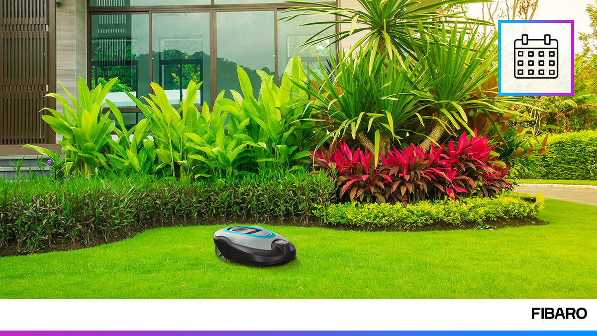 FibaroPeru's tweet photo. La clave para un jardín perfecto es un mantenimiento bien pensado y regular. #HomoSmartus lo tiene todo resuelto: gracias a #FIBARO, su cortacésped siempre hará su trabajo cuando lo programen. ¡Y solo cuando el césped no está mojado! https://t.co/9IeJVgiOQz