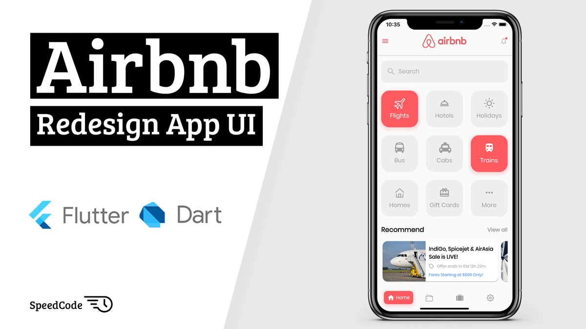 AllAboutFlutter's tweet image. Today is about a Airbnb Redesign #App #UI using #Flutter  😍
👉youtu.be/CxNDak8ggOg
💻The source code is on the video description
@FlutterDev @r_FlutterDev @FlutterComm
#flutterdev #learntocode #100DaysOfCode #MobileApp #FlutterDay #dartlang #designer #Google #StayAtHome