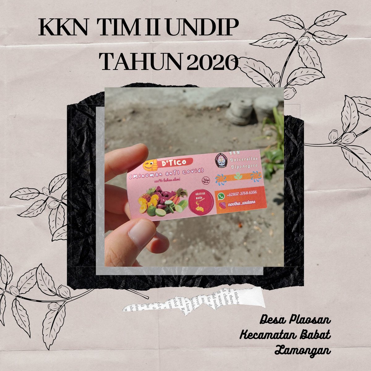 NovikaSuci's tweet photo. [KKN TIM II UNDIP WILAYAH JAWA TIMUR]

[[14 Juli 2020]]

D'Tico merupakan minuman berbahan dasar dari kombinasi buah dan sayur yang dapat meningkatkan sistem imun tubuh sehingga mengurangi resiko penularan covid-19. 

#KKNPulangKampung
#KKNTIMIIUNDIPJATIM
#P2KKN
#lppmundip https://t.co/BulA9ncnvz