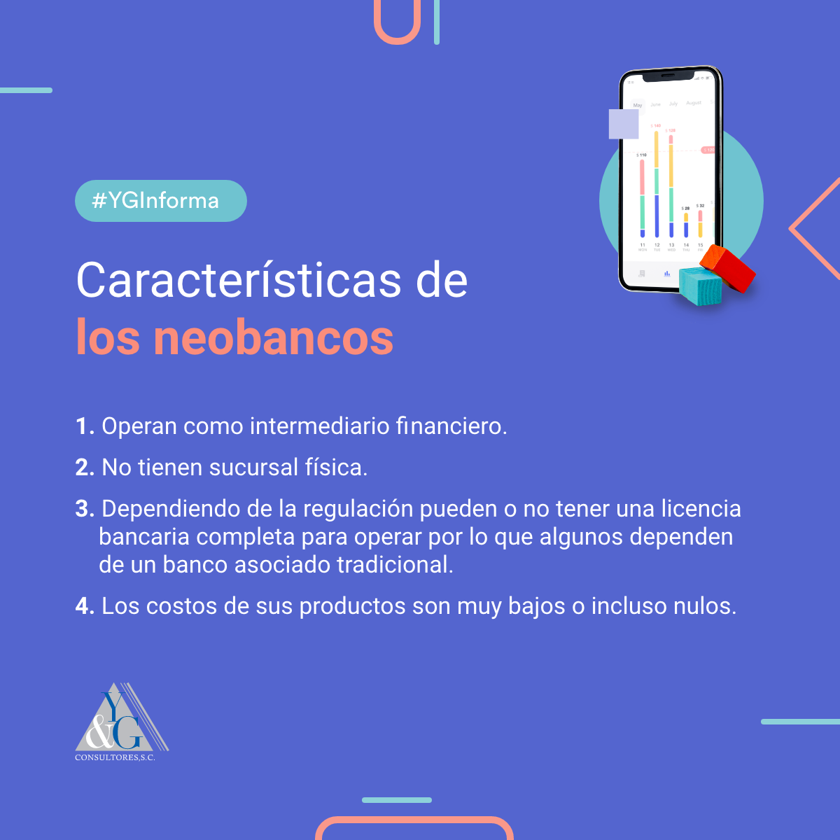 YGConsultores's tweet photo. #YGInforma ¿Ya conoces los Neobancos? Conoce el futuro bancario y sus principales características.
#YGImforma #NeoBanco #Fintech #BancaDigital #AsesorateconYG #Startup #Entrepeneur https://t.co/oBKpUQhJhe
