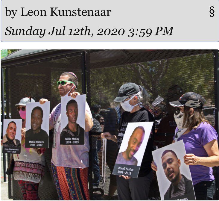 Here are George & Finkelstein at Saturday’s protest & march in Vallejo holding posters of Sean Monterossa, Mario Romero, & Willie McCoy in pics on  @Indybay  https://twitter.com/indybay/status/1282460989795954688