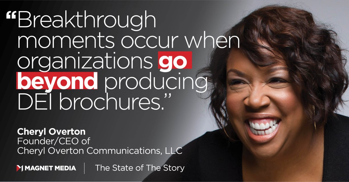 MagnetMediaInc's tweet photo. In the #5Qs interview, Cheryl Overton (@CRObservation) shares what it means for her to be a cultural storyteller and moving the needle on diversity.
Full interview here: https://t.co/CHTOtv8WXt
#thestateofthestory #brandstories #diversity #brandleaders #inclusivemarketing https://t.co/QMjmnH9n5r