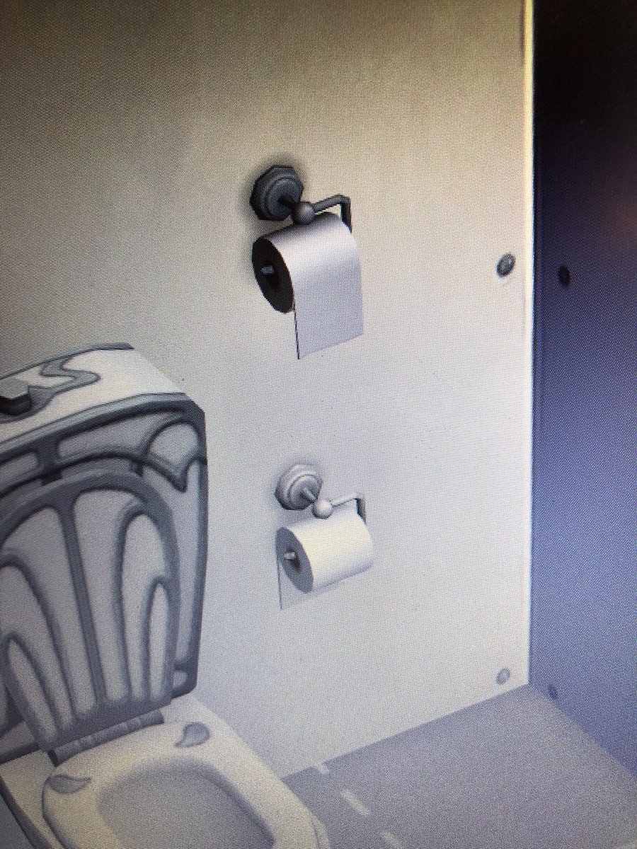 ebbrtbns's tweet photo. Sims has an option on whether the toilet roll goes under or over 😂😂 @TheSims #Sims4 https://t.co/pTwz4KcPph