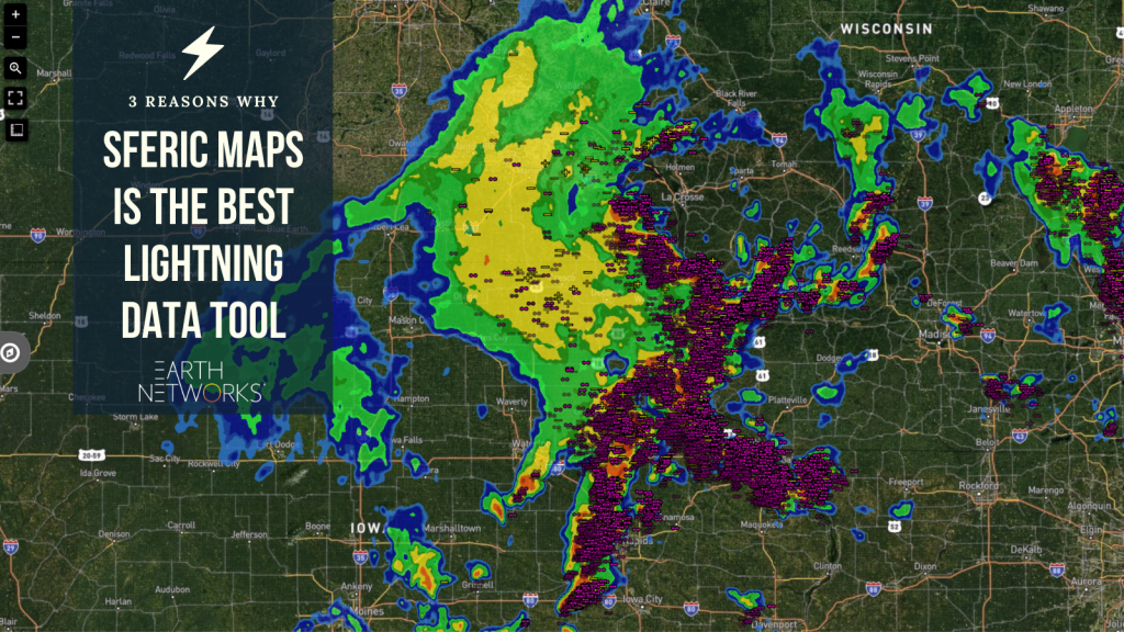 EarthNetworks's tweet photo. Why is Sferic Maps the ultimate #lightningdata tool? There are 3️⃣ big reasons: https://t.co/63raNSObuN #weathermap https://t.co/nT4AJlRPbi