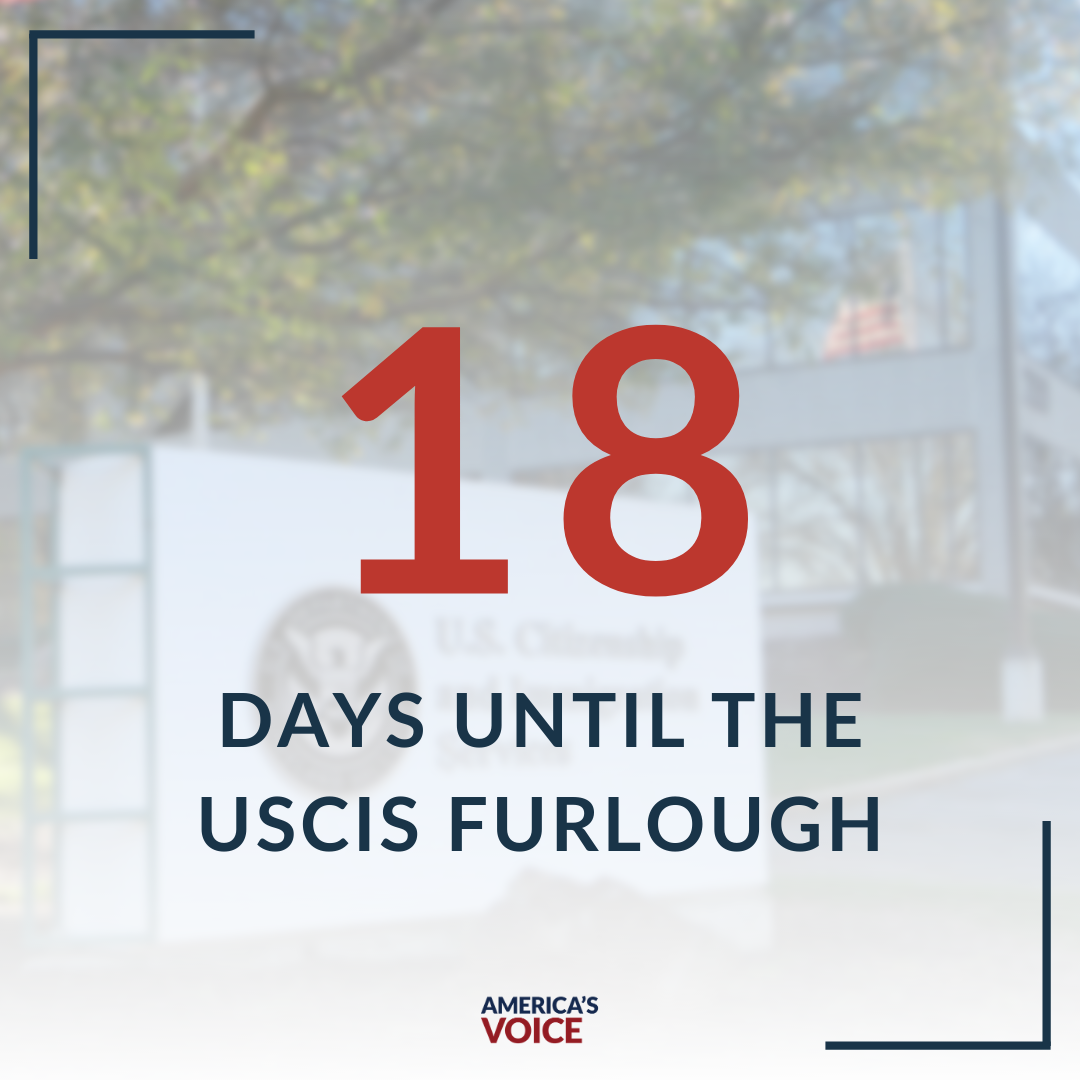 AmericasVoice's tweet photo. 🕐 The #CountdownToMeltdown continues as we edge closer to the impending USCIS furlough. The administration has not even formally asked Congress for the 1.2 billion it needs to keep the agency's doors open. 

Read more: https://t.co/zb5t9BAAFP https://t.co/Ggj11P0Y6a