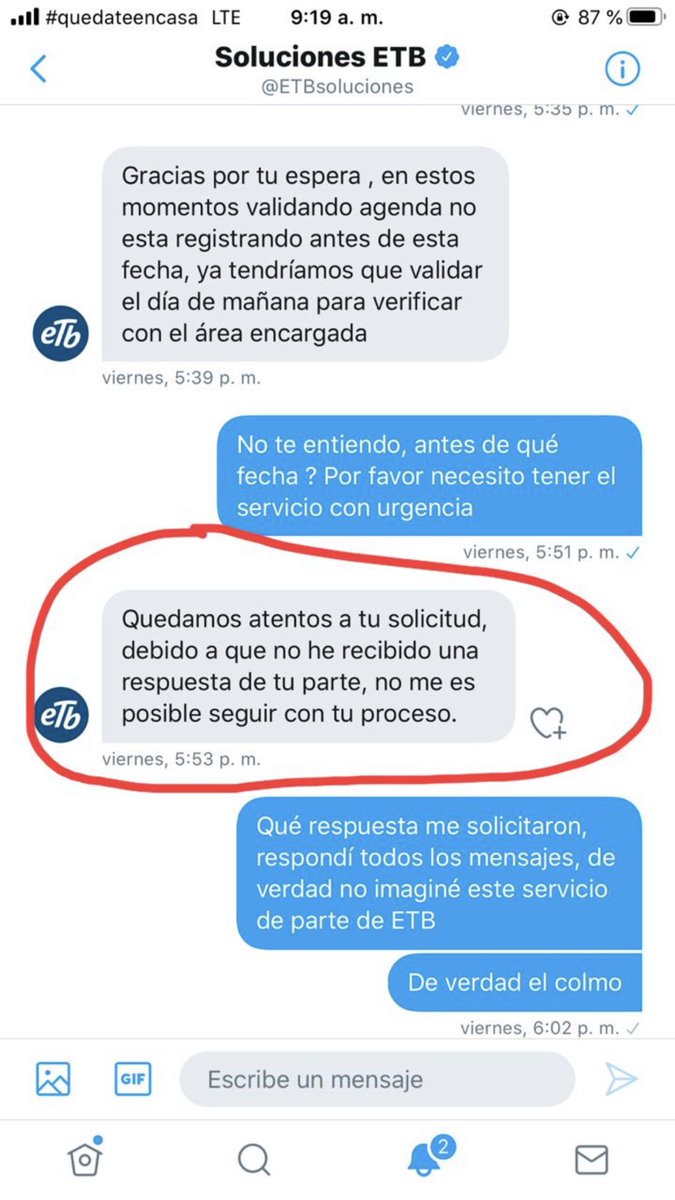 memomack's tweet photo. @ETBsoluciones @ETB @ETBsoluciones  las respuestas de sus agentes, cierran la comunicación sin ninguna solución y/o respuesta https://t.co/8Bvcq6eKNP