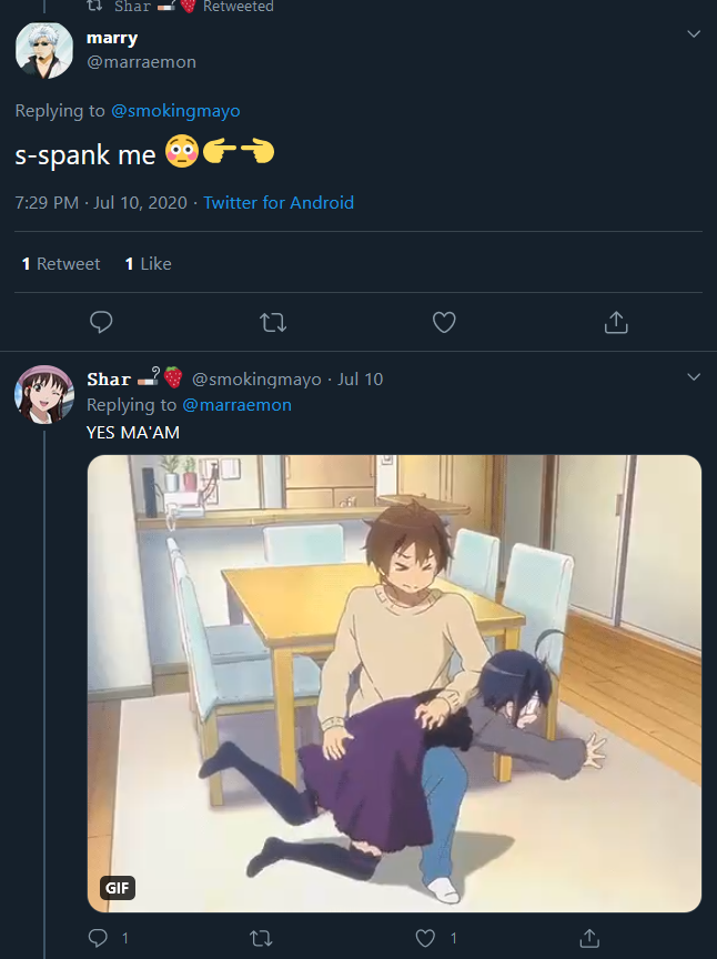 There are a lot of these spanking tweets so I won't include all of them