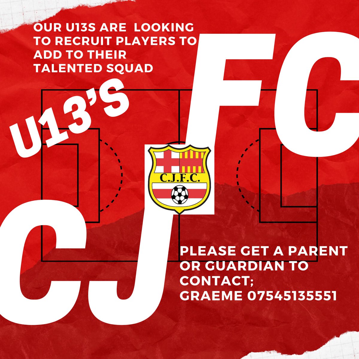 CramlingtonJnrs's tweet image. U13 recruitment.
Please get a parent our guardian to contact Graeme on 07545135551