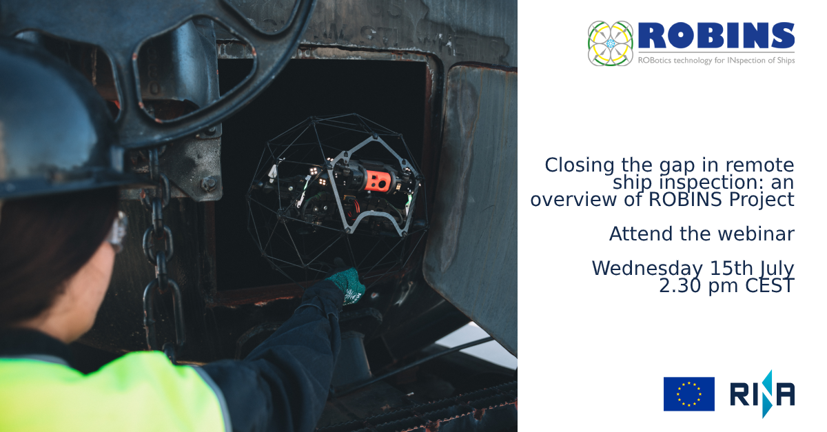 RINA1861's tweet photo. There are still technological and regulatory gaps to adopt innovative tools for #ship inspections π³οΈ The @robins_project aimed to fill those gaps and support a wide scale application of #drones in the marine sector. Learn more in our webinar π’ https://t.co/qS1b9T8fH8
#RINAction https://t.co/LDSjUILiPI