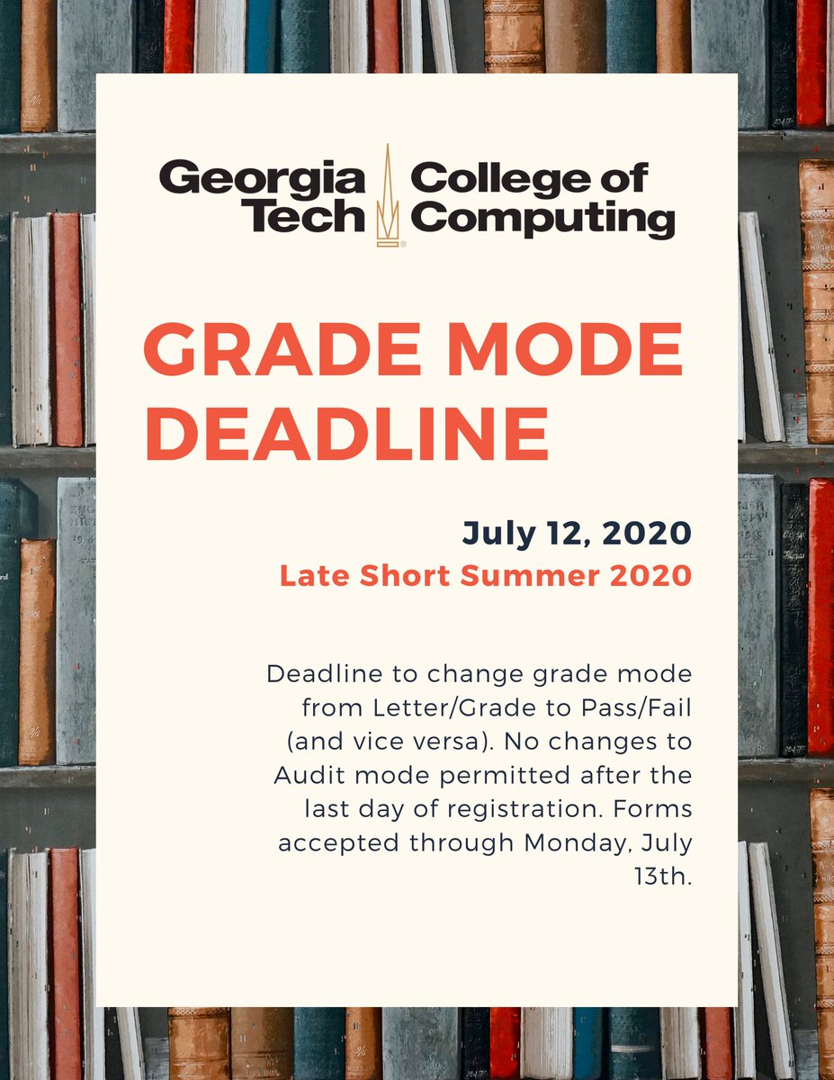 gtcocadvising's tweet photo. Grade Mode Deadline forms accepted today for Summer! Deadline was yesterday! https://t.co/VJIIwA0OAY