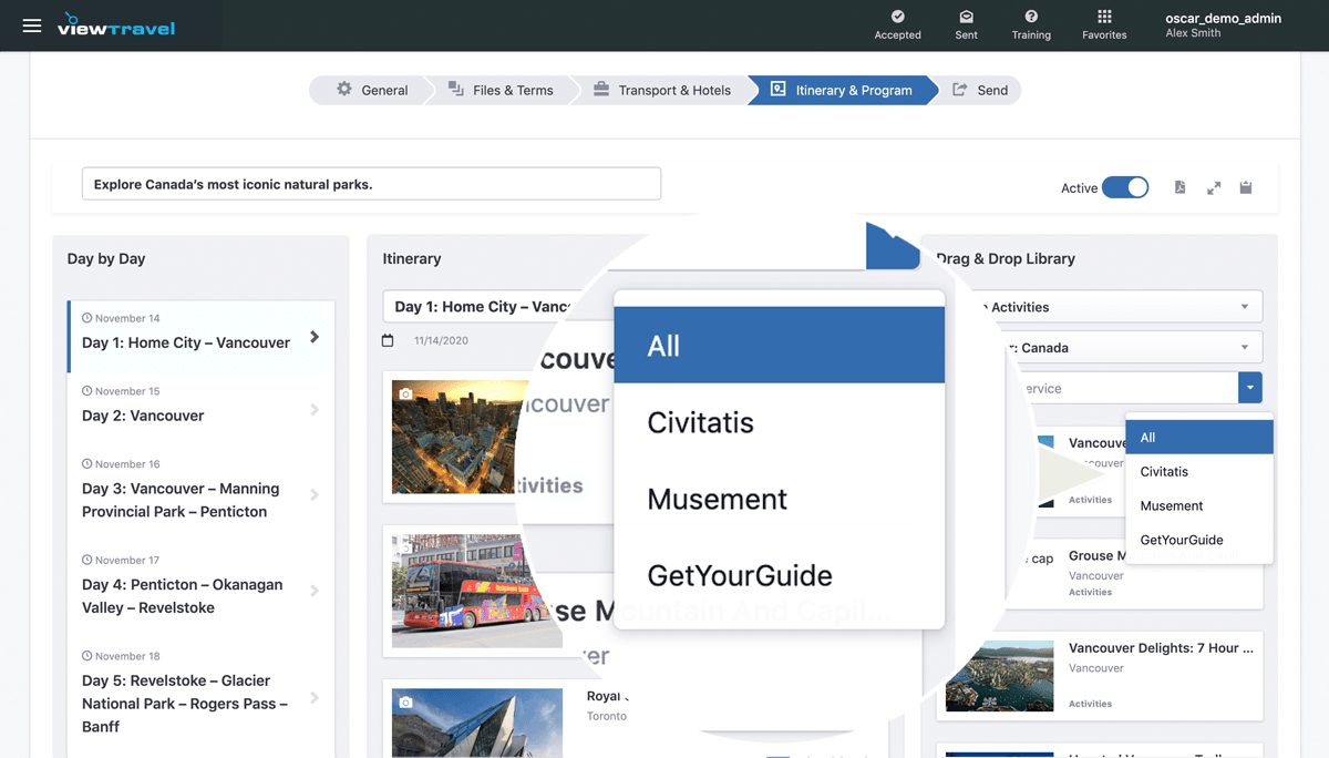 inspiravia's tweet photo. We have integrated #Viewtravel with Civitatis, Musement and GetYourGuide. Boost your productivity and revenue by using high-quality content from these 3 major global activities providers. Learn more here: https://t.co/0HDZEXB1N9 https://t.co/4pi4hSj3G9