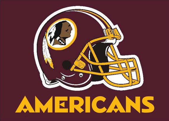 XWingRZ's tweet photo. Now that the name is officially changing, @Redskins PLS go with “The Americans.” Preserve the fight song and logos and we actually honor Native Americans as the orignal Americans. Would also be unique in American sports. #WashingtonAmericans https://t.co/8j1IfoTCtC