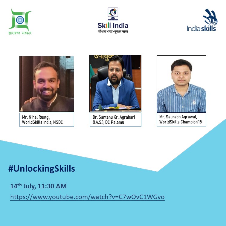 DC_Palamu's tweet photo. To commemorate World Youth Skills Day, a webinar has been organized by the District Administration of Palamu, Jharkhand, in collaboration with NSDC.
@JharkhandCMO
@NITIAayog
@PMOIndia
@MSDESkillIndia
@WorldSkillsInd
#UnlockingSkills https://t.co/usUpozERPO