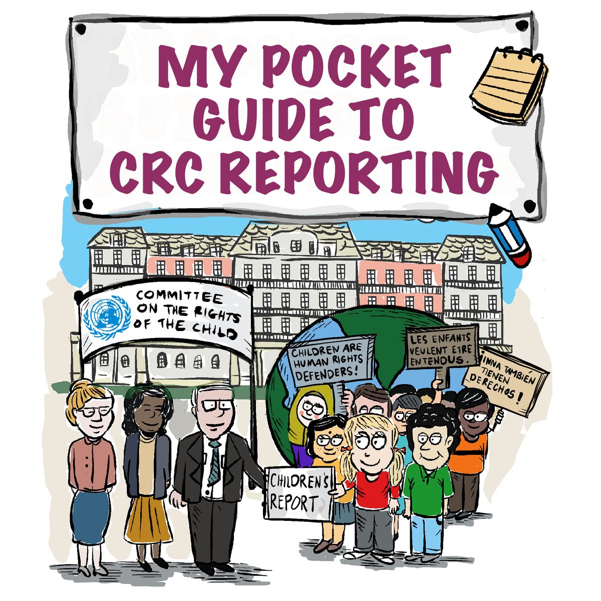 ChildRightsCnct's tweet photo. 🎉Just launched: new version of My Pocket Guide to CRC Reporting, a tool for #children to tell how #childrights are respected in their country &amp; to engage in ongoing monitoring of the #CRC &amp; its OPs! Spread the word! #childparticipation #CHRDs EN, FR, ES: https://t.co/kZbBx0c8Ax https://t.co/TIs8LtJQ2k