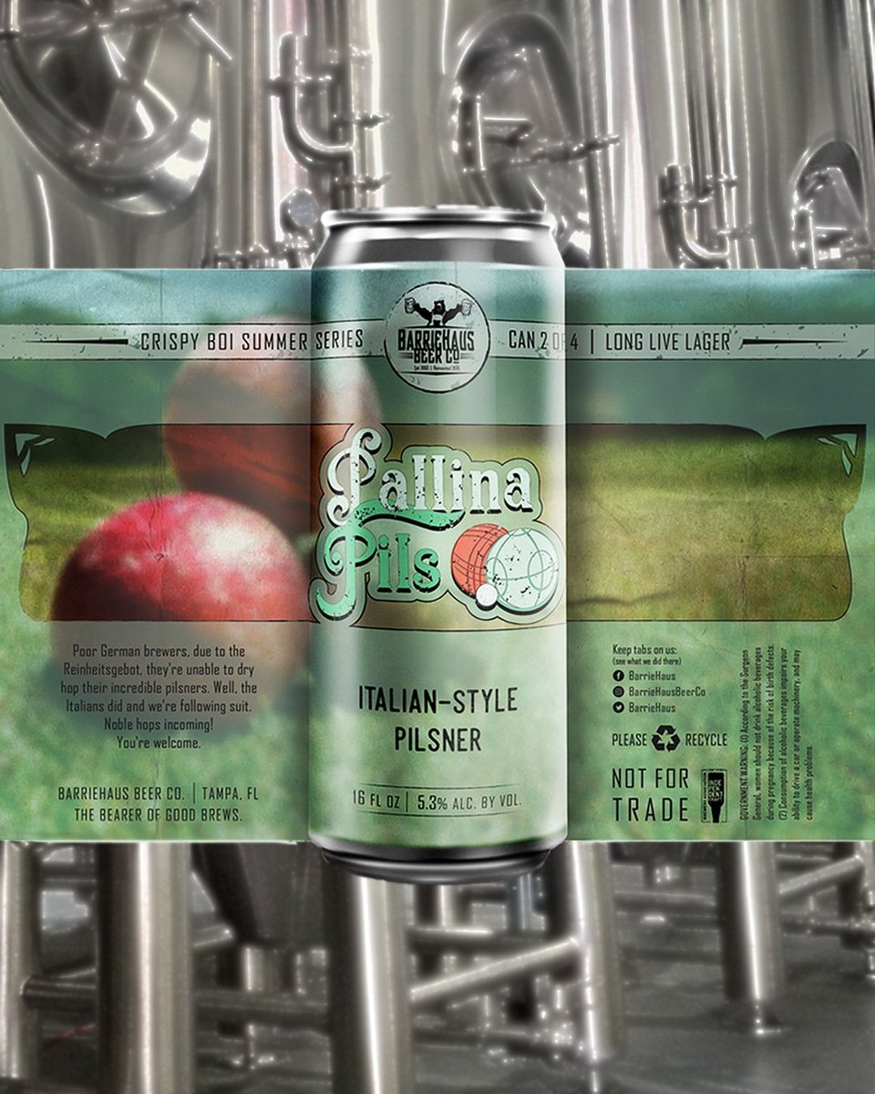 Cripsy Boi Numero Due ✌️ Dropping 24th!!

Thankful to <a href="/TampaBayBeerWk/">Tampa Bay Beer Week</a>, BarrieHaus was chosen for TBBW Relief - TBBW will donate a match sale up to $1000 for our staff | July 25th, 12P - 8P | 4pk Crispy Boi Release &amp; 2x for $20 on 32oz Hand Cannons.