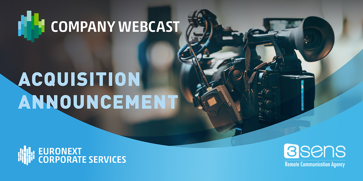Euronext Corporate Services strengthens its #webcasting offering with the acquisition of 3sens, a well-established webcast and corporate events specialist in France 
➡️ lnkd.in/dNw67PB